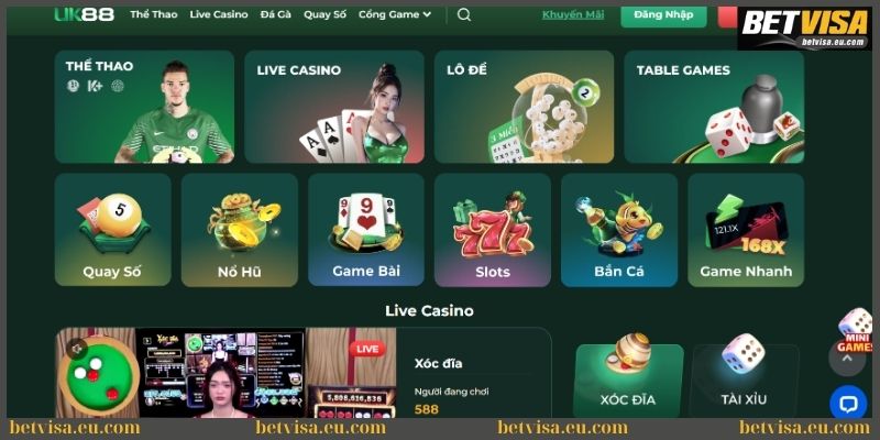 Game UK88 - Review nhà cái Anh Quốc đỉnh nhất hiện nay 2 Điểm qua các tựa game UK88 ăn tiền khủng